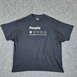 DOM People Graphic T-Shirt Funny One Star Rating Humor Shirt Black‎ Mens 3XL
